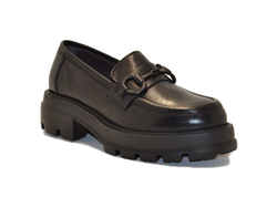 MOCASSINO BUFALO NERO MORSETTO NERO OPACO